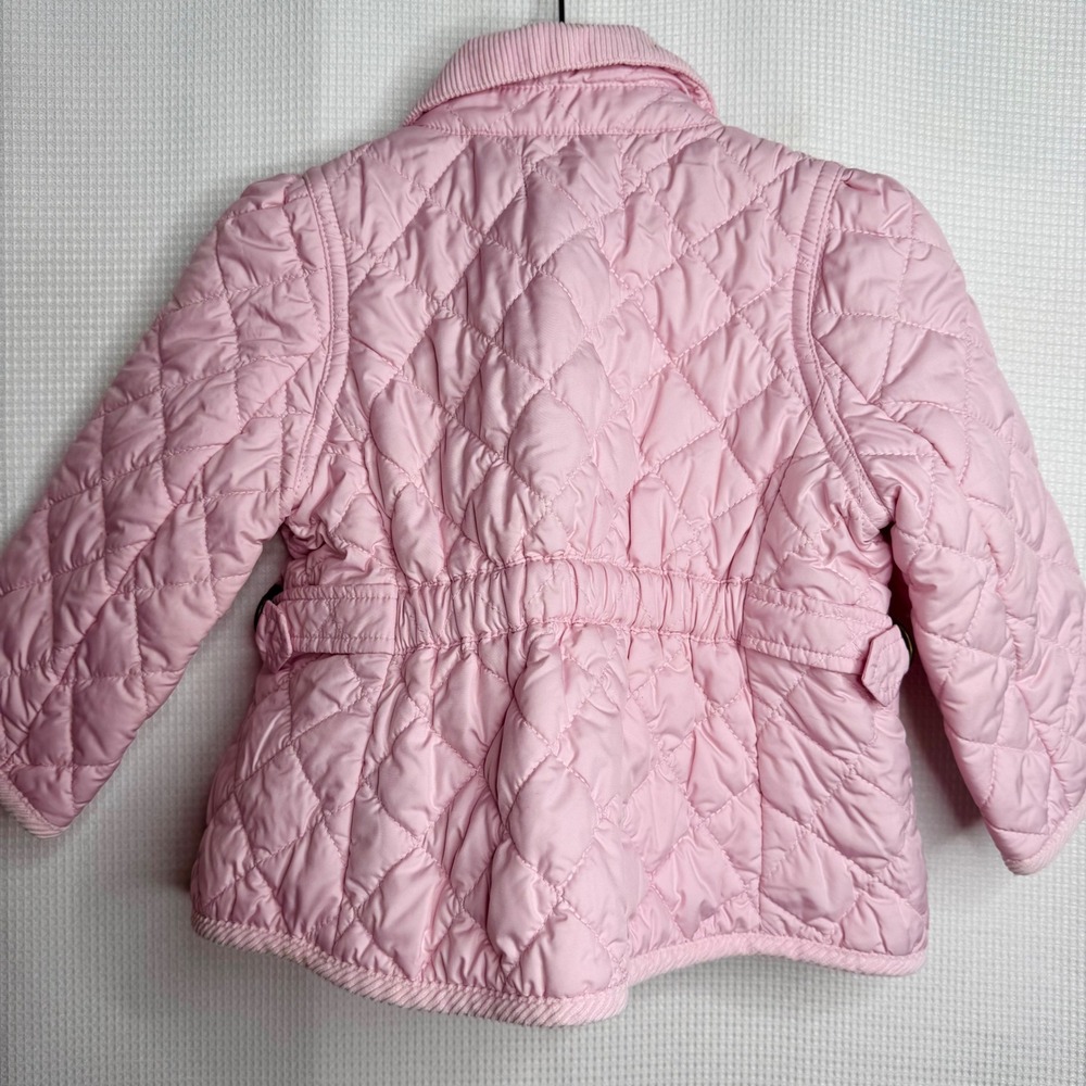 Ralph Lauren Pink Quilted Jacket 18M Corduroy Collar Barn Coat Kids Outerwear - Picture 4 of 9